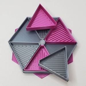 Spinnable 3D Printed Hexagon Rhinestone Trays w/Multiple Compartments Silk Diamond Art Trays, Cup Trays, Rhinestone Storage, Bling Art image 4