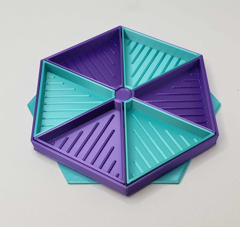 Spinnable 3D Printed Hexagon Rhinestone Trays w/Multiple Compartments Silk Diamond Art Trays, Cup Trays, Rhinestone Storage, Bling Art image 5