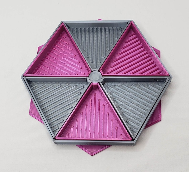 Spinnable 3D Printed Hexagon Rhinestone Trays w/Multiple Compartments Silk Diamond Art Trays, Cup Trays, Rhinestone Storage, Bling Art image 1