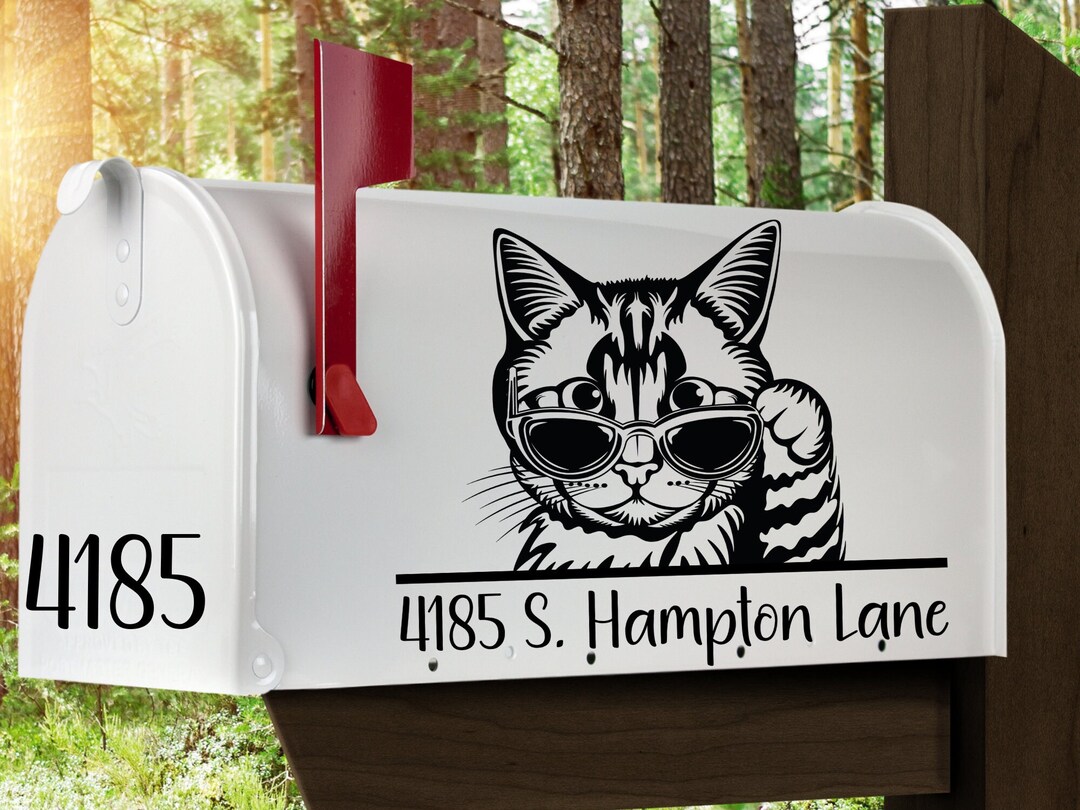 Custom Cat Mailbox Decal/premium Vinyl Decal/address Mailbox Decal ...