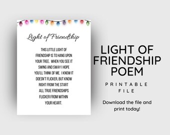 Light of Friendship Poem, Light of Friendship Digital Download ...