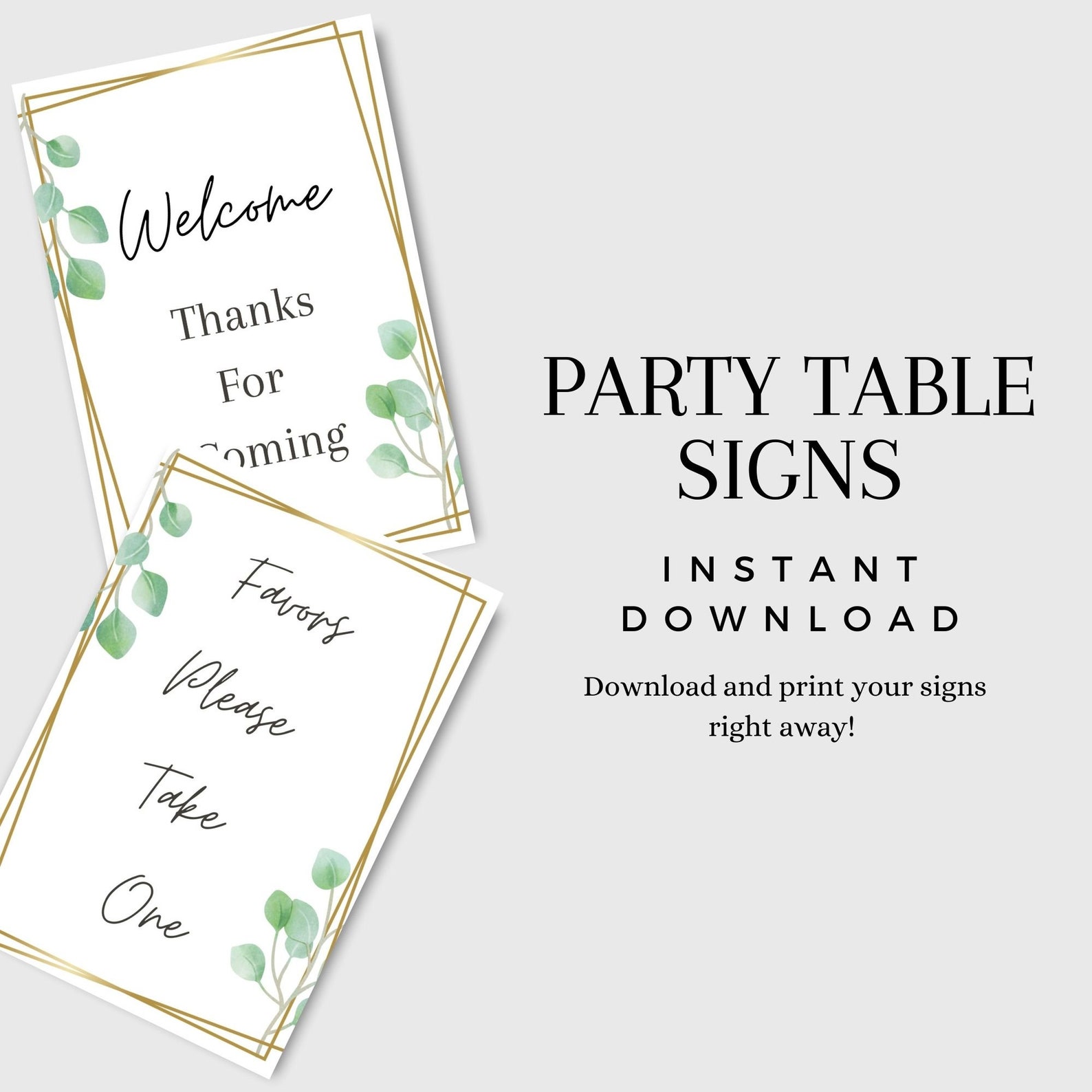 Set of Four Printable Party Table Signs Table Sign Bundle - Etsy