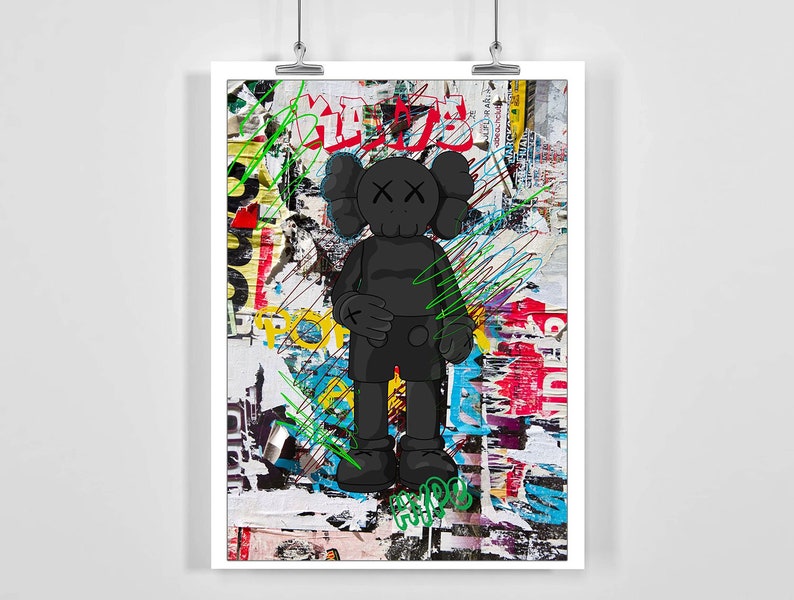 Kaws Abstract Pop Art JPG File Hypebeast Digital Print Canvas Etsy