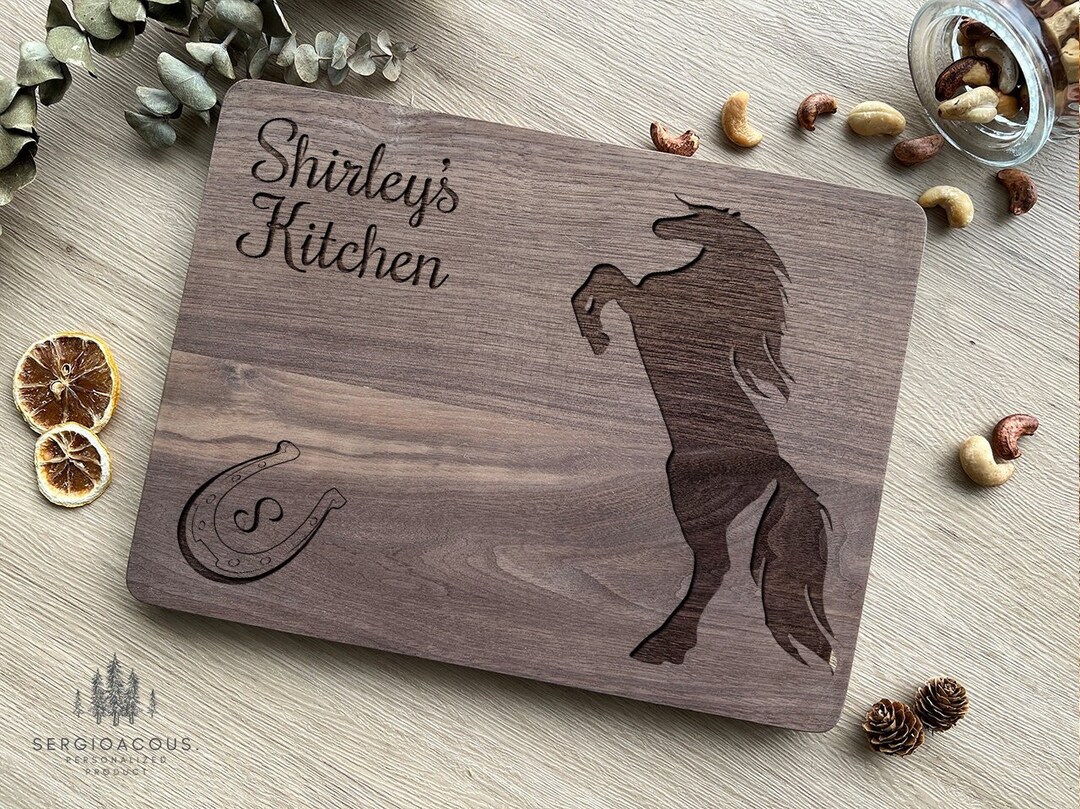 Custom Horse Cutting Board Personalized Horse Lovers Gift Etsy