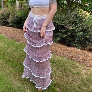 Chiffon Tiered Ruffle Top and Skirt Set