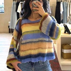 Brushed Knit Mohair Watercolor Sweater Pattern