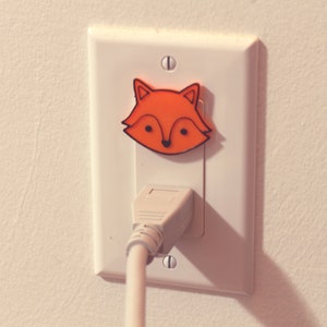 Cute Animal Fox Power Outlet Safety Cover For Canada/US/Japan/Mexico Orange
