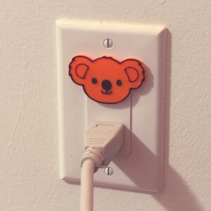 Cute Animal Koala Power Outlet Safety Cover For Canada/US/Japan/Mexico Orange