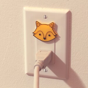 Cute Animal Fox Power Outlet Safety Cover For Canada/US/Japan/Mexico Yellow