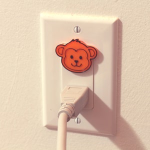 Cute Animal Monkey Power Outlet Safety Cover For Canada/US/Japan/Mexico Orange