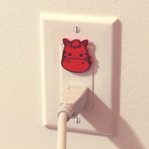 Cute Animal Zebra Power Outlet Safety Cover For Canada/US/Japan/Mexico Red