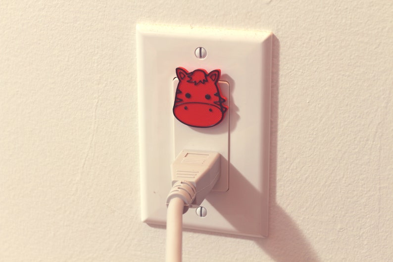 Cute Animal Zebra Power Outlet Safety Cover For Canada/US/Japan/Mexico Red