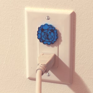 Cute Animal Lion Power Outlet Safety Cover For Canada/US/Japan/Mexico Blue