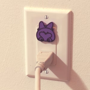 Cute Animal Corgi Bum Power Outlet Safety Cover For Canada/US/Japan/Mexico Purple
