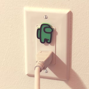 Cute Among Us Crewmate Power Outlet Safety Cover For Canada/US/Japan/Mexico Green