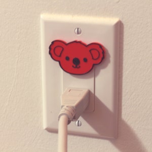 Cute Animal Koala Power Outlet Safety Cover For Canada/US/Japan/Mexico Red