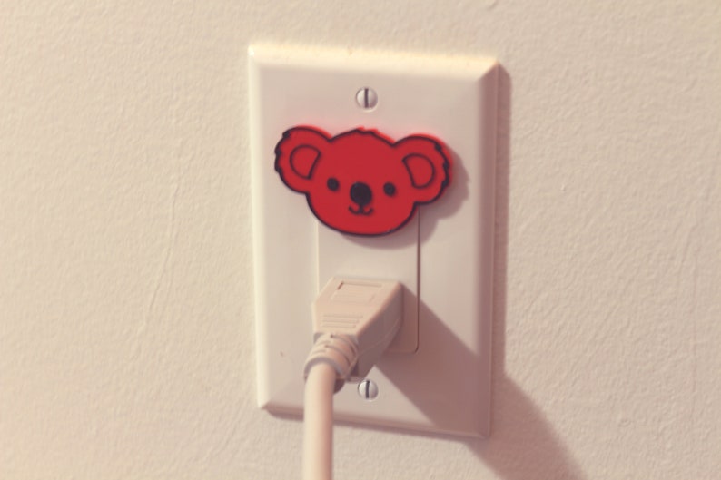 Cute Animal Koala Power Outlet Safety Cover For Canada/US/Japan/Mexico Red