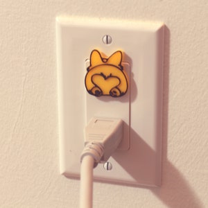 Cute Animal Corgi Bum Power Outlet Safety Cover For Canada/US/Japan/Mexico Yellow