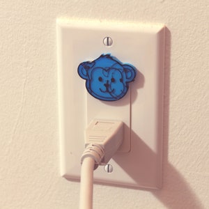 Cute Animal Monkey Power Outlet Safety Cover For Canada/US/Japan/Mexico Blue