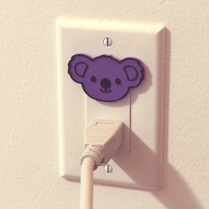 Cute Animal Koala Power Outlet Safety Cover For Canada/US/Japan/Mexico Purple