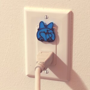 Cute Animal Corgi Bum Power Outlet Safety Cover For Canada/US/Japan/Mexico Blue