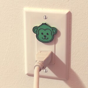 Cute Animal Monkey Power Outlet Safety Cover For Canada/US/Japan/Mexico Green