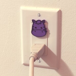 Cute Animal Zebra Power Outlet Safety Cover For Canada/US/Japan/Mexico Purple