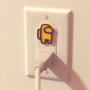 Cute Among Us Crewmate Power Outlet Safety Cover For Canada/US/Japan/Mexico Yellow