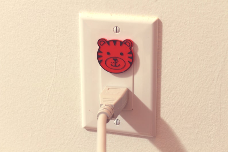 Cute Animal Tiger Power Outlet Safety Cover For Canada/US/Japan/Mexico image 5