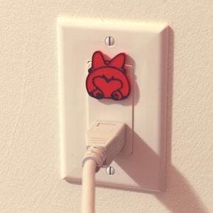 Cute Animal Corgi Bum Power Outlet Safety Cover For Canada/US/Japan/Mexico Red