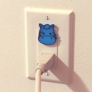 Cute Animal Zebra Power Outlet Safety Cover For Canada/US/Japan/Mexico Blue