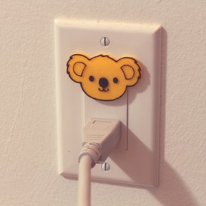 Cute Animal Koala Power Outlet Safety Cover For Canada/US/Japan/Mexico Yellow