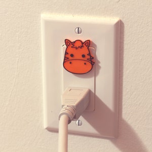 Cute Animal Zebra Power Outlet Safety Cover For Canada/US/Japan/Mexico Orange