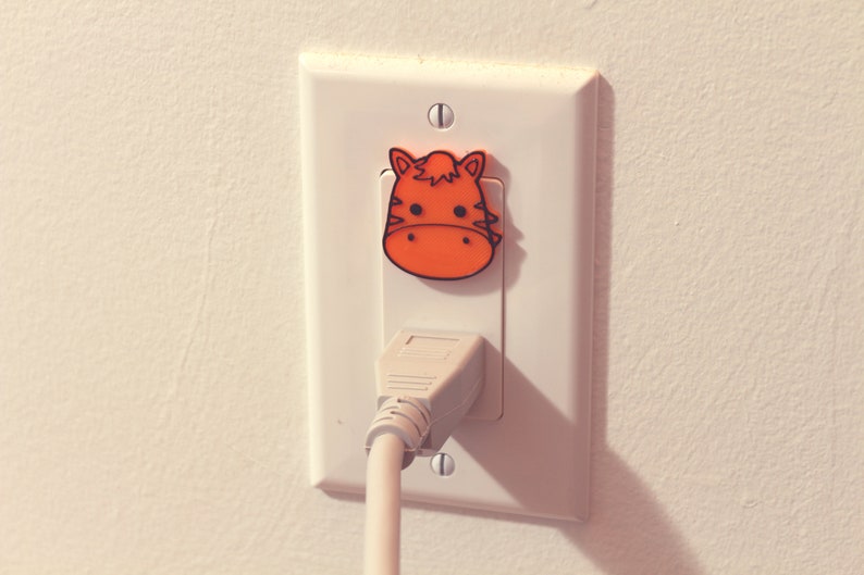 Cute Animal Zebra Power Outlet Safety Cover For Canada/US/Japan/Mexico Orange