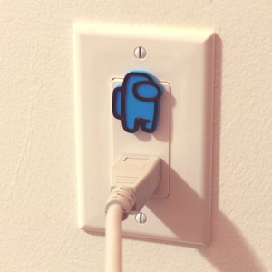 Cute Among Us Crewmate Power Outlet Safety Cover For Canada/US/Japan/Mexico Blue