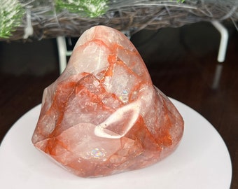 Fire Quartz/Ferruginous Quartz Crystal Flame Carving