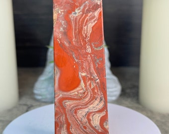 Red Jasper Crystal Tower Carving