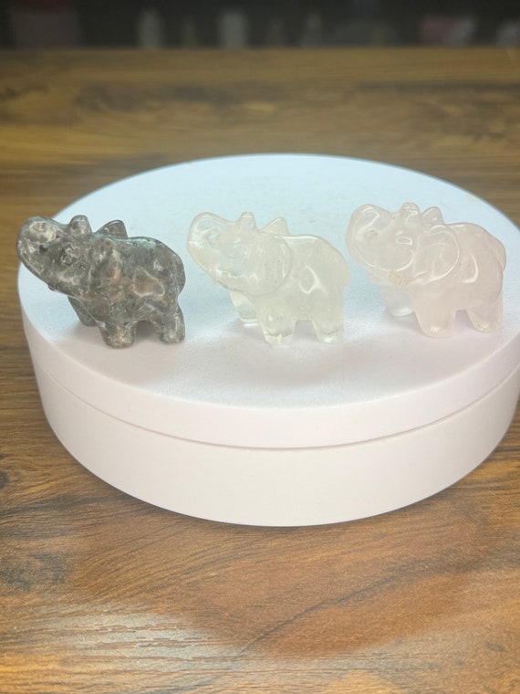 クリスタル象の彫刻 ミニクリスタル象の彫刻 - Etsy 日本