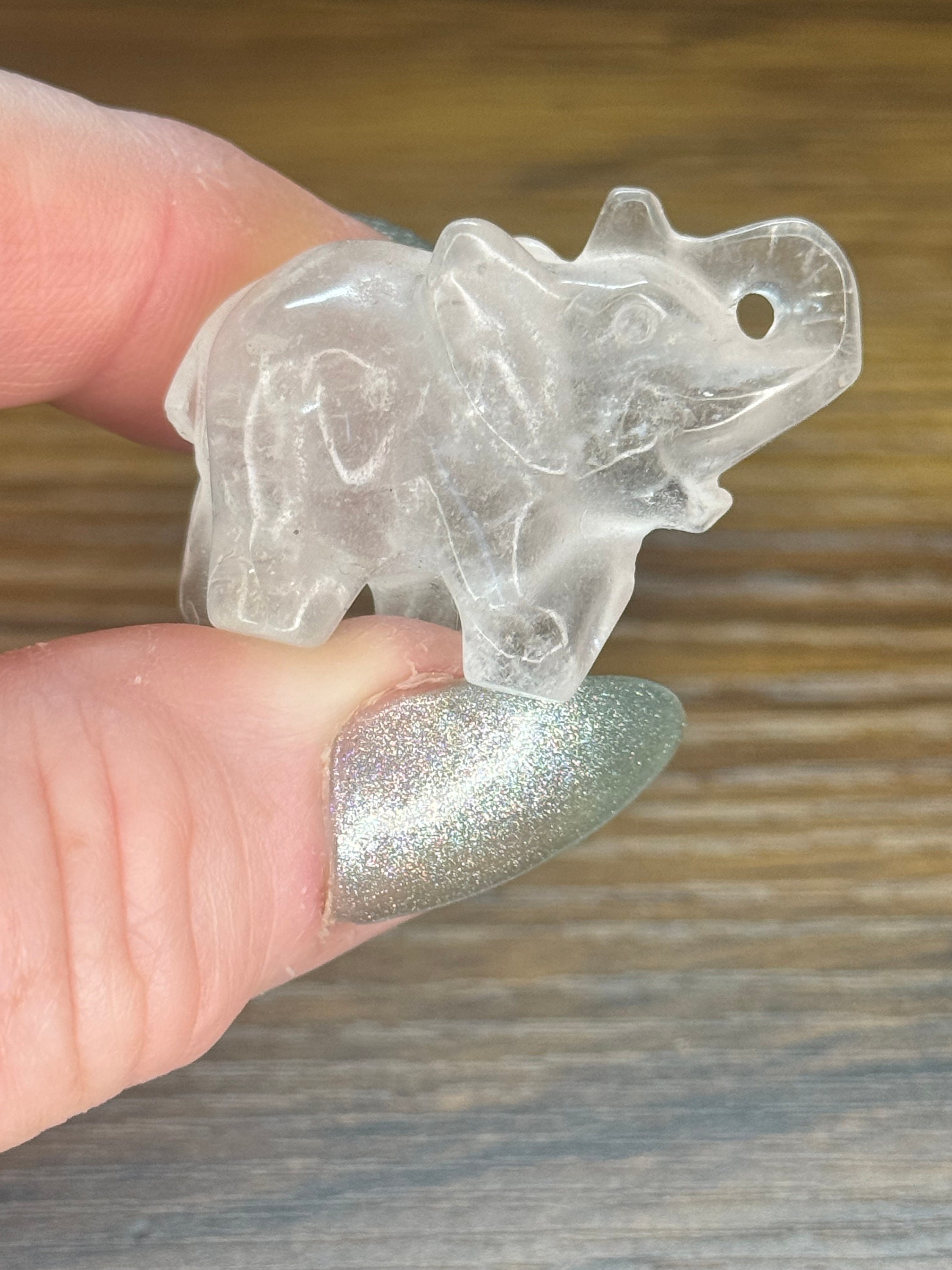 ミニクリスタル象の彫刻 - Etsy 日本