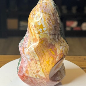 Ocean Jasper Crystal Flame Carving