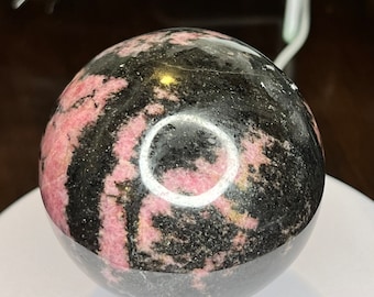 Rhodonite Crystal Sphere stand included