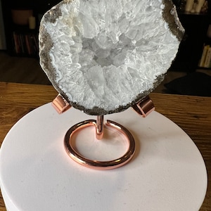 Icy Druzy Clear Quartz Cut Base on Stand