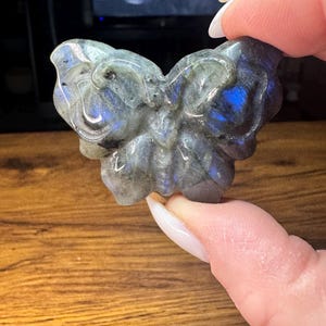 Mini Labradorite Crystal Butterfly Carving