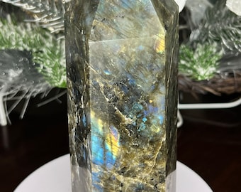 Large Chunky Labradorite Crystal Tower