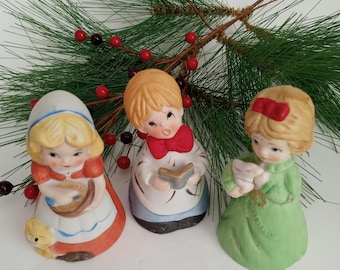 Jasco Merri-Bells Bisque Porcelain Bell Figurines