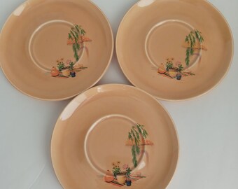 Cavitt-Shaw Vintage  W.S. George Pottery Saucers