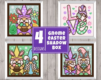 Gnome Easter 3D Shadow Box Layered Papercut BUNDLE
