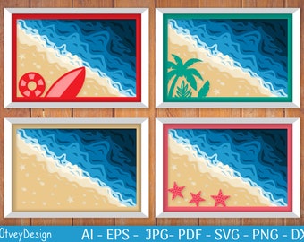 Ocean Shadow Box SVG for Cricut