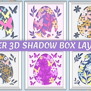 Boîte d'ombre 3D Spring Bunny | Offre groupée Joyeuses Pâques