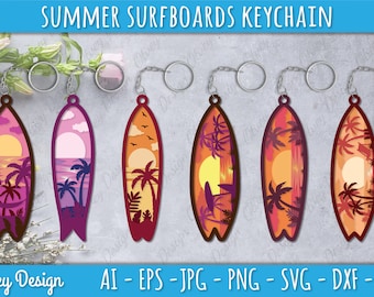Summer Surfboards Keychain SVG BUNDLE